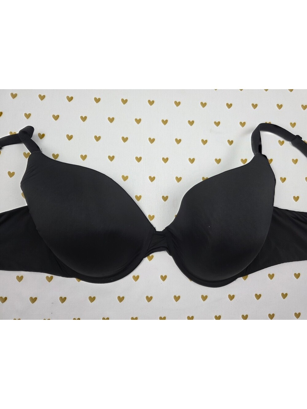 Victorias Secret Black Lined demi balconette bra 36DD